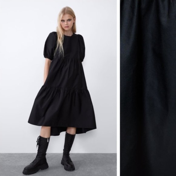 Zara | Dresses | Zara Asymmetric Poplin Dress
